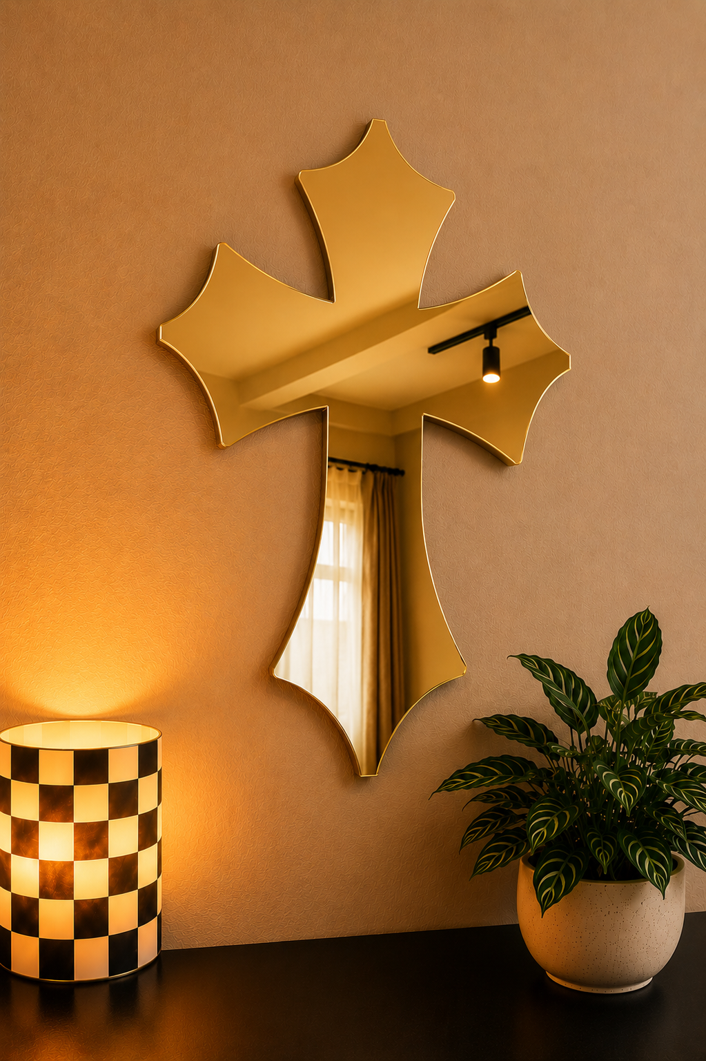 Chrome Cross Mirror – Y2K Aesthetic