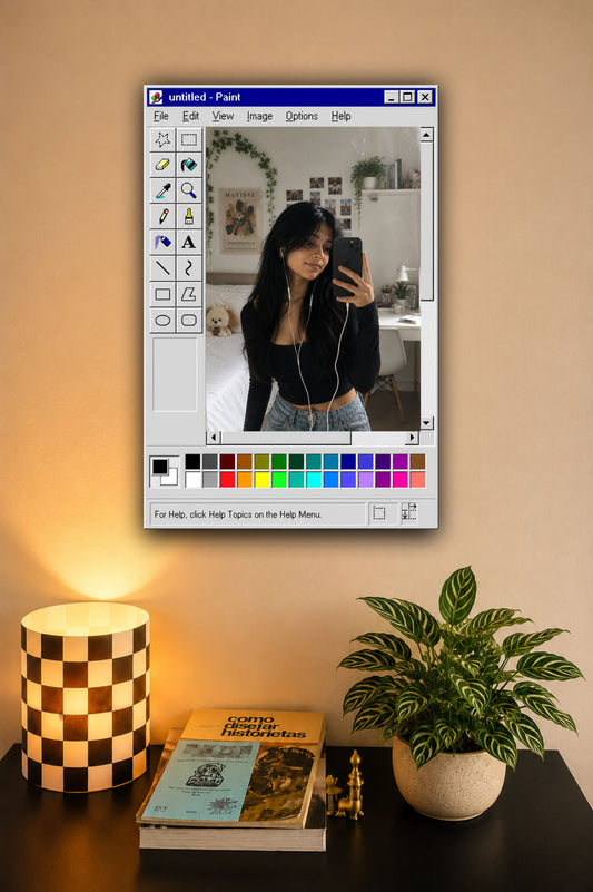 Old MS Paint Mirror – Retro Aesthetic Wall Mirror