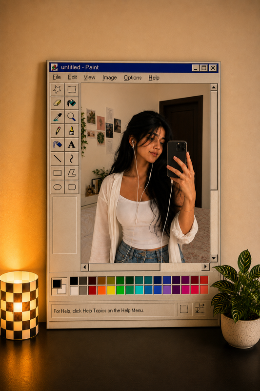Old MS Paint Mirror – Retro Aesthetic Wall Mirror